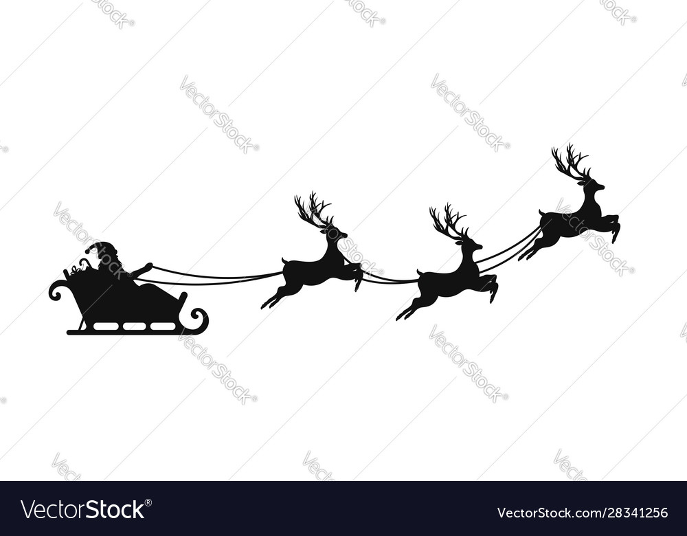 Santa claus is flying in sleigh with christmas Vector Image