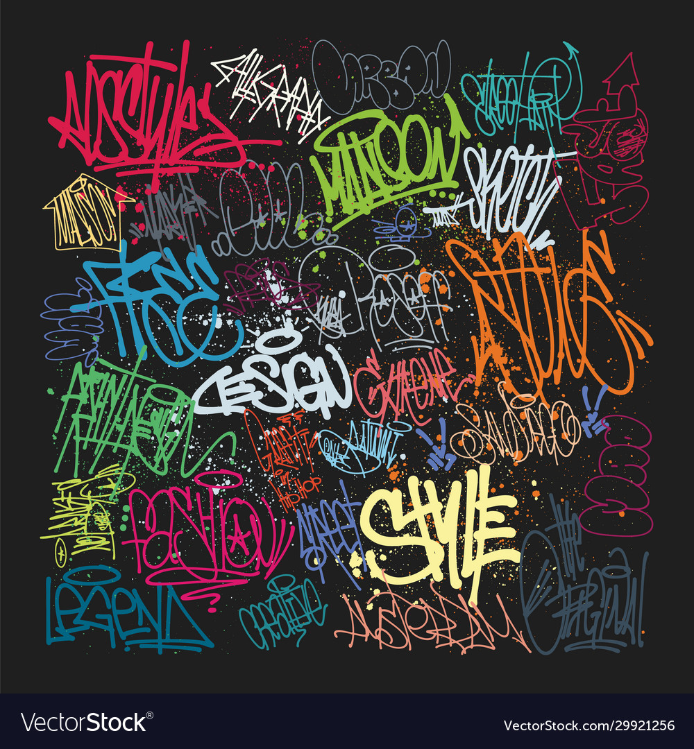 Taging on wall beautiful street art graffiti Vector Image Taging On Wall Beautiful Street Art Graffiti Vector Image