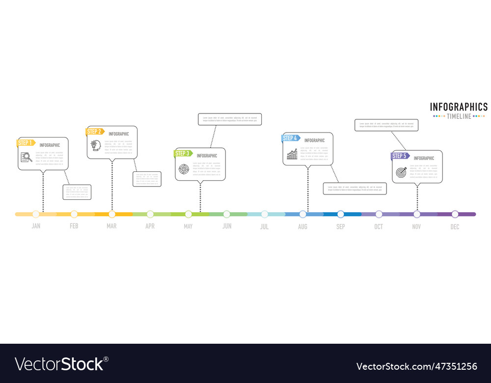 Timeline 12 months infographic for business Vector Image