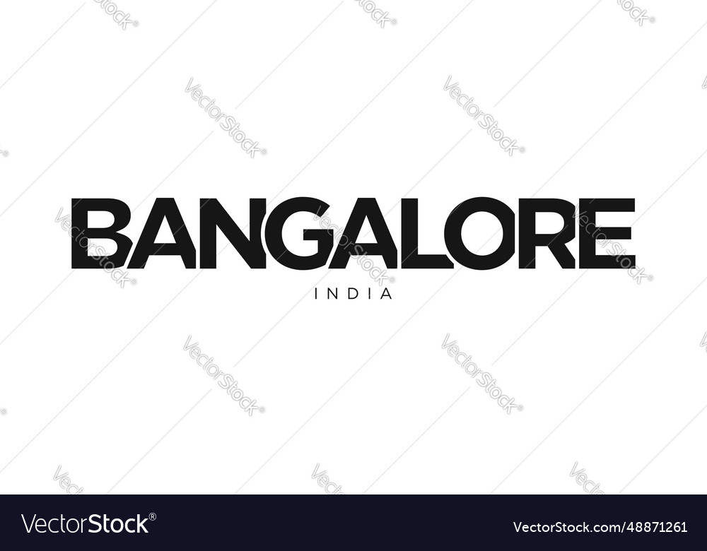 Bangalore in the india emblem design features Vector Image