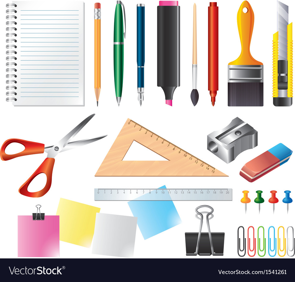 Drawing Office Set Royalty Free Vector Image - Vectorstock