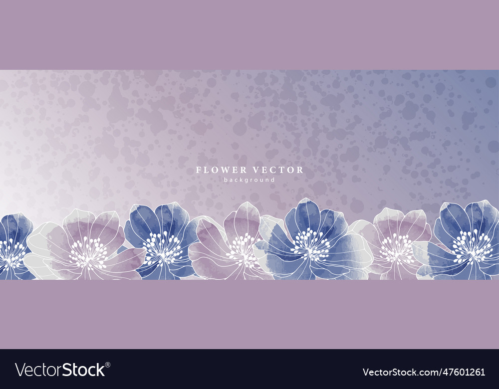 Floral gradient background with flowers Royalty Free Vector
