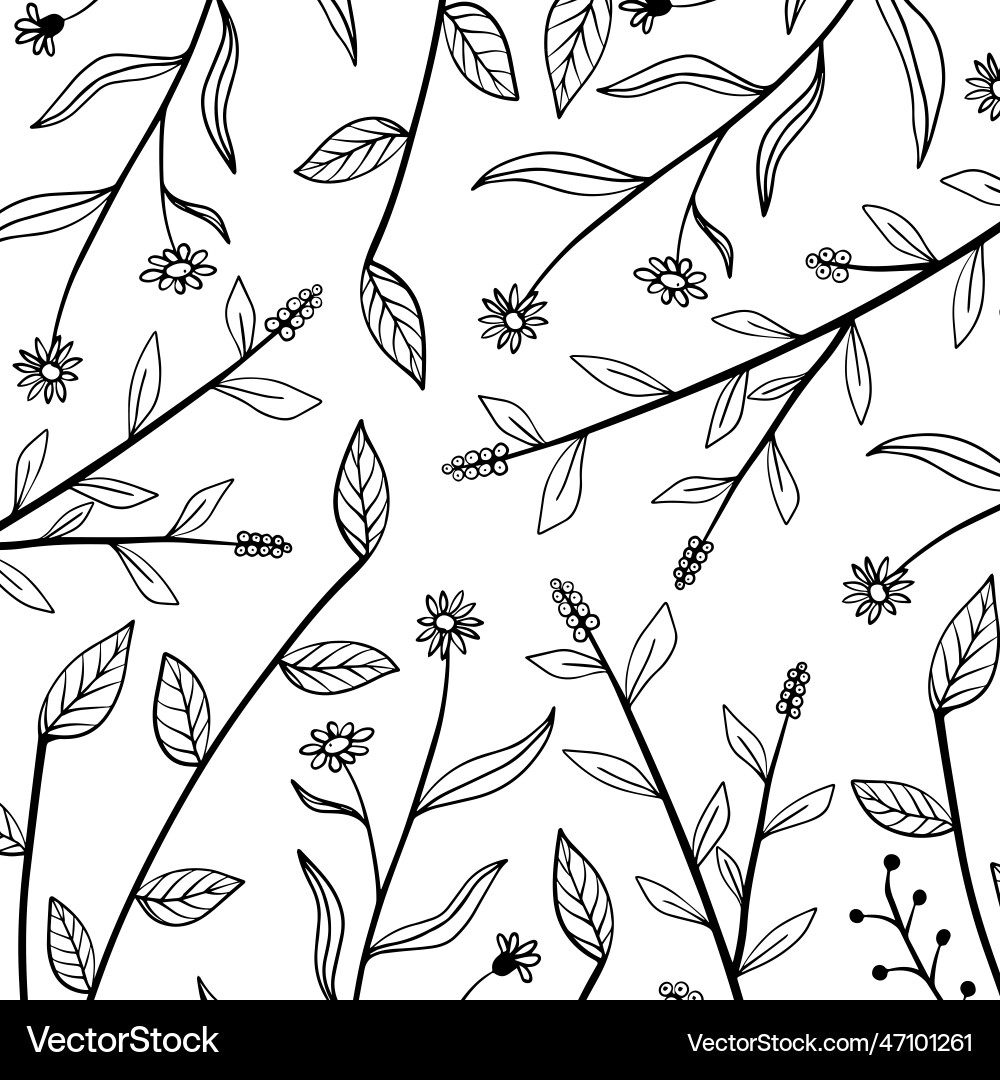 Floral leaves pattern Royalty Free Vector Image