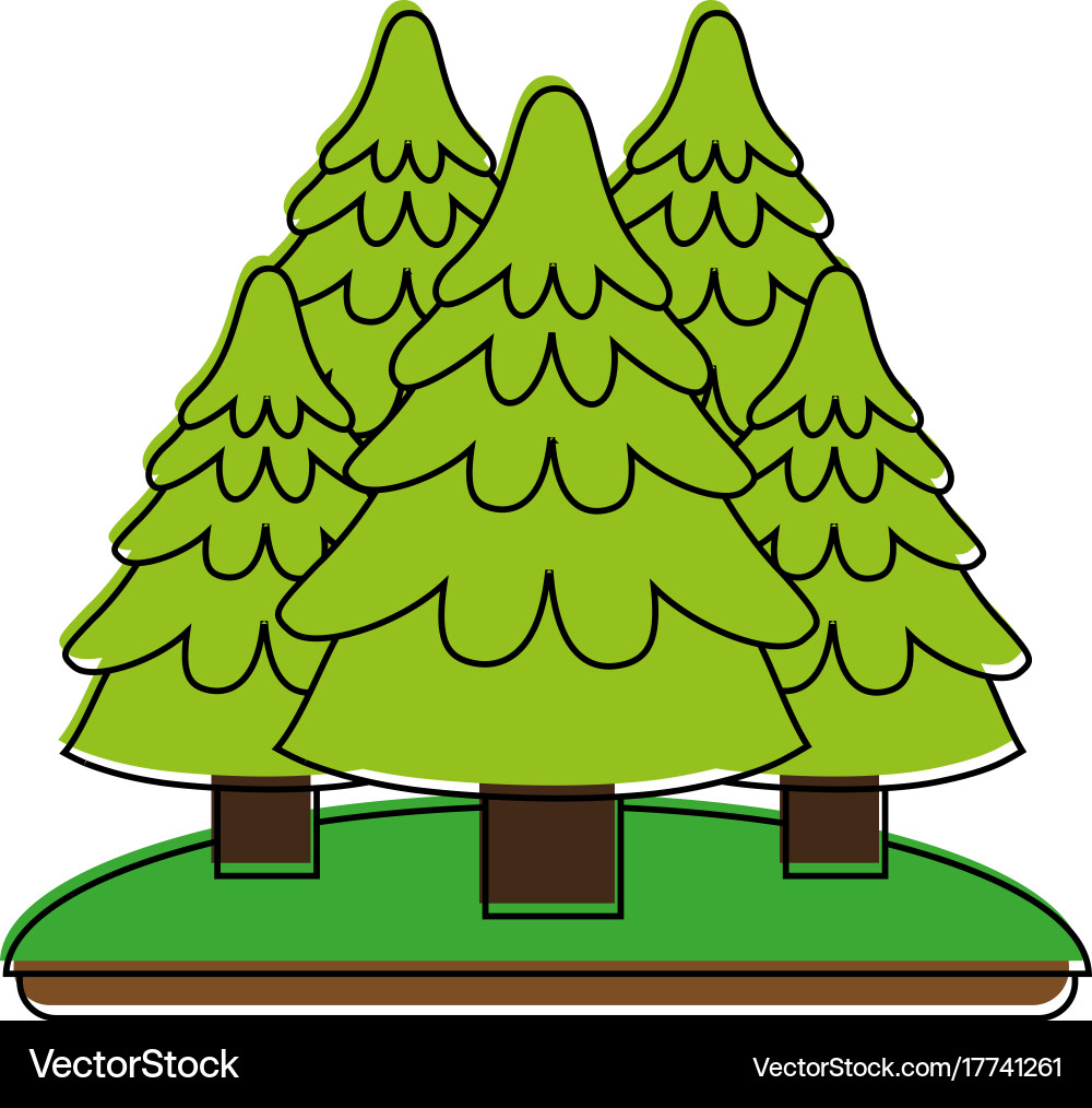 Forest trees icon image Royalty Free Vector Image