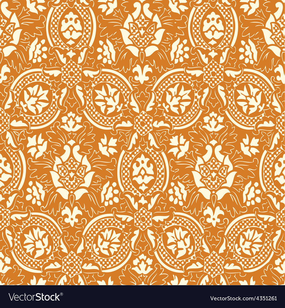 Gold Lace Seamless Abstract Floral Pattern Vector Image