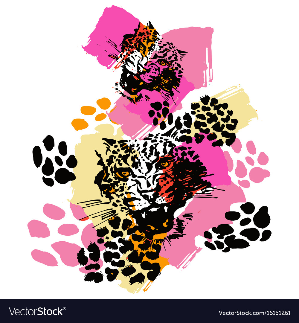 Leopard exotic wild cat pattern Royalty Free Vector Image