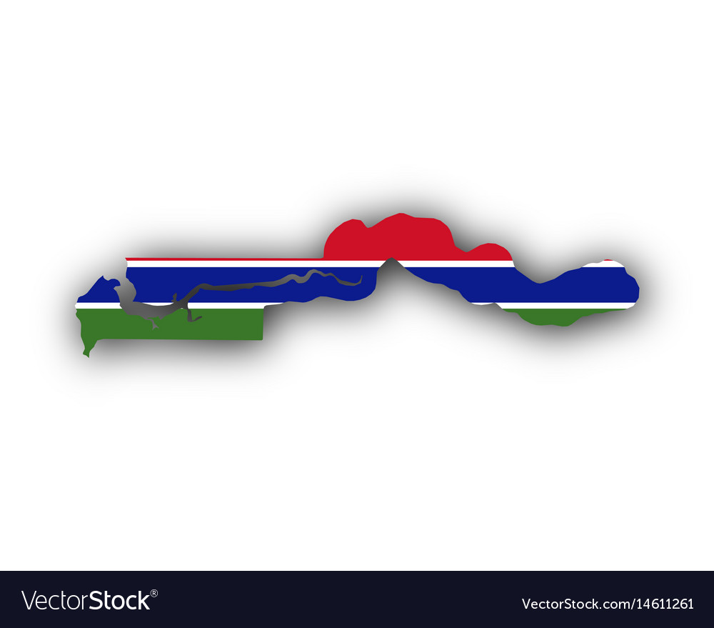 Map and flag of the gambia Royalty Free Vector Image