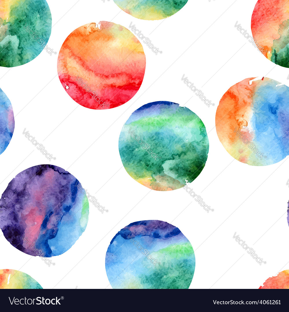 Seamless pattern of watercolor circles