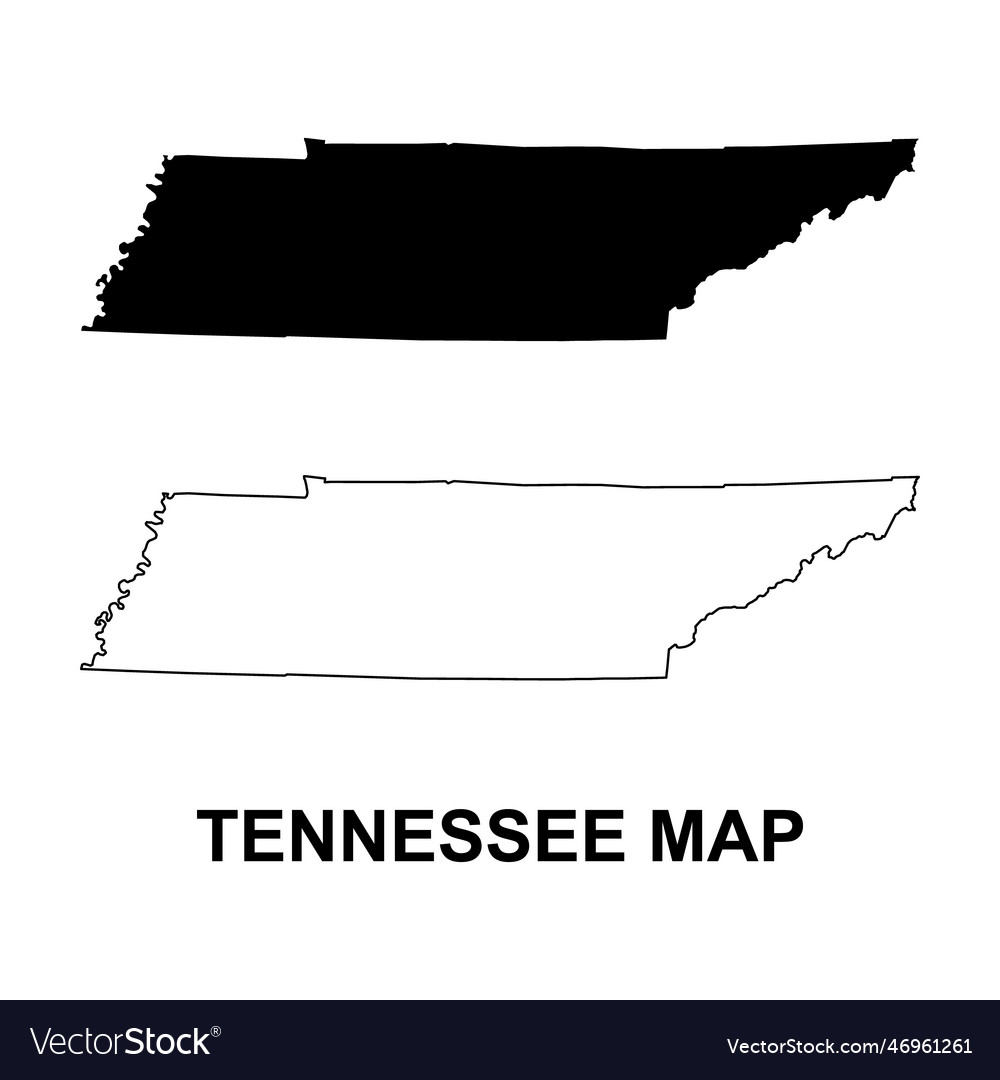 Set of tennessee map shape united states Vector Image