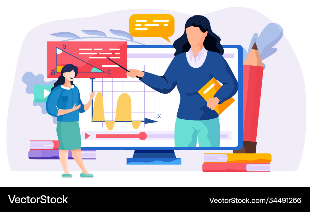 A monitor with video geometry learning Royalty Free Vector