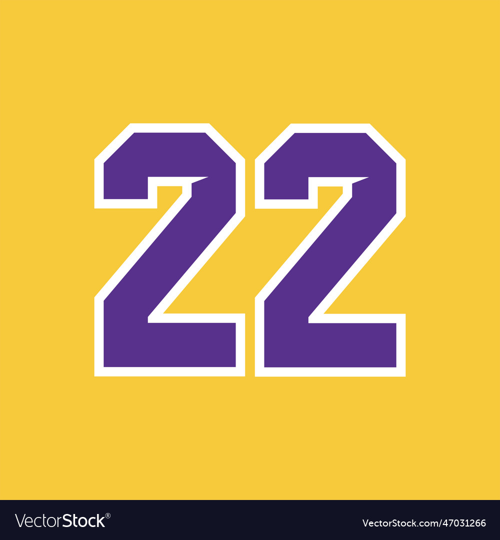 Basketball sport number template 22 Royalty Free Vector