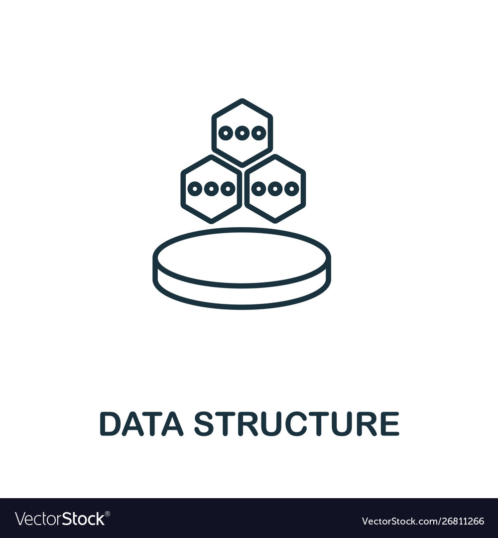 Data structure icon thin outline style design Vector Image