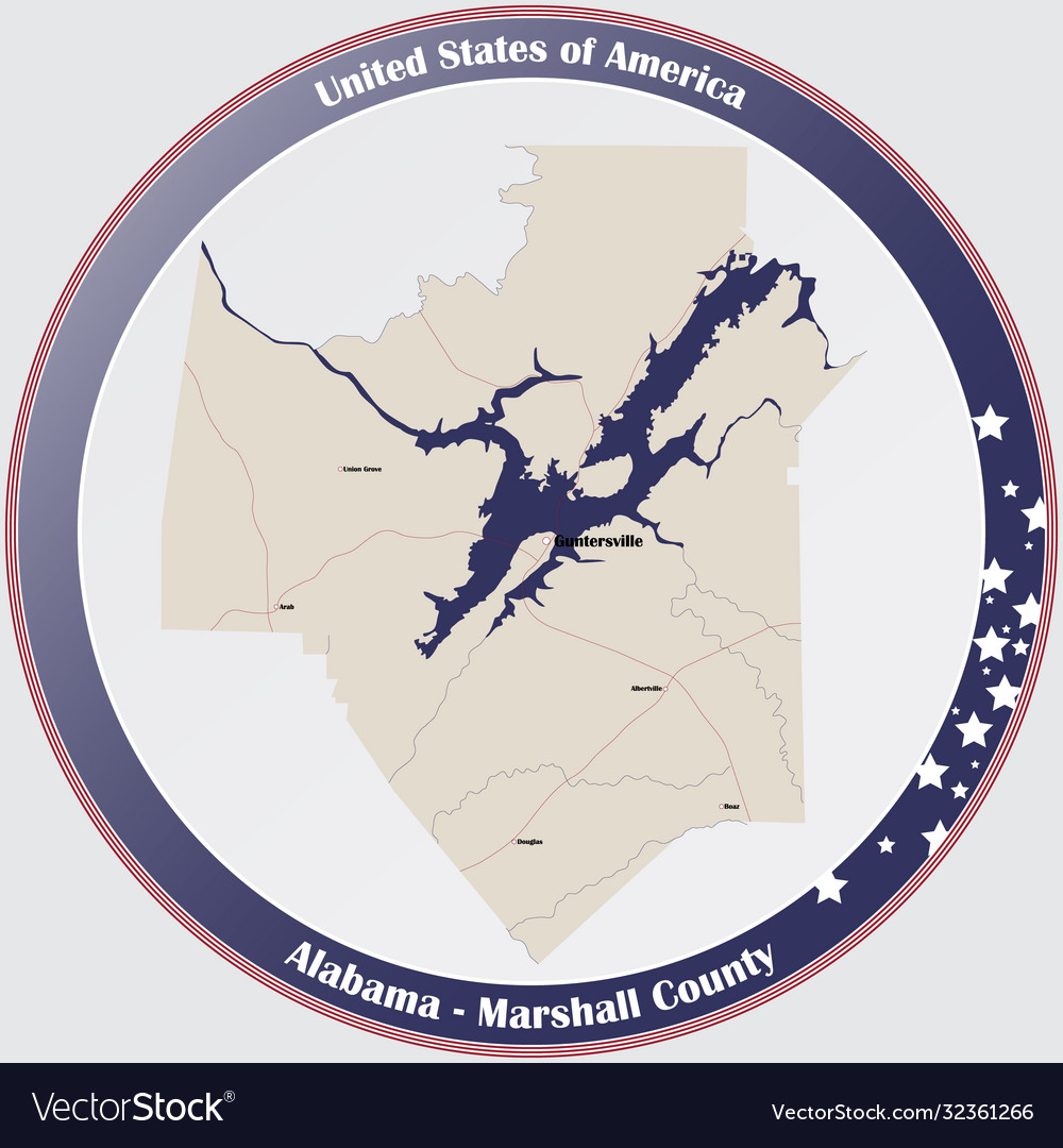 Map Of Marshall County Alabama Map Marshall County In Alabama Royalty Free Vector Image