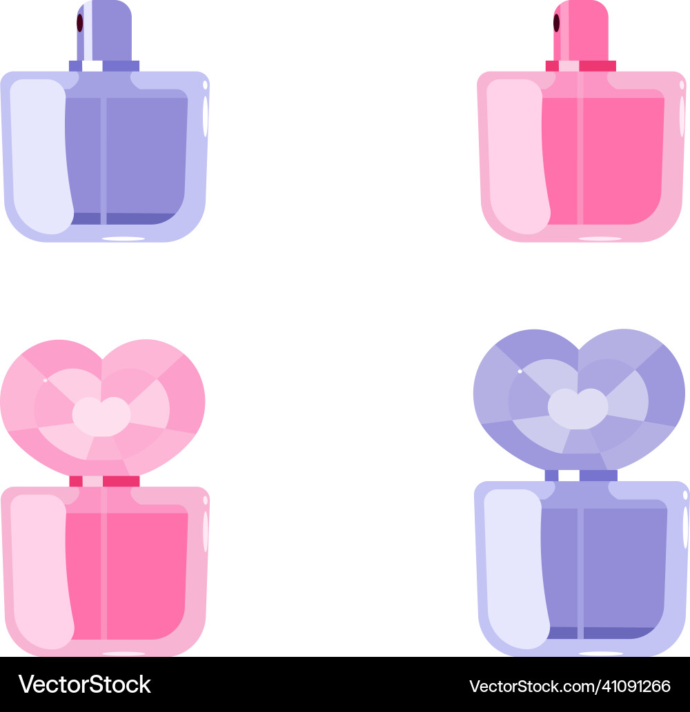 Perfume flat color objects set Royalty Free Vector Image