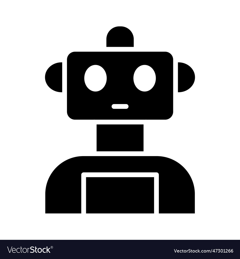 Robot glyph icon for personal and commercial use