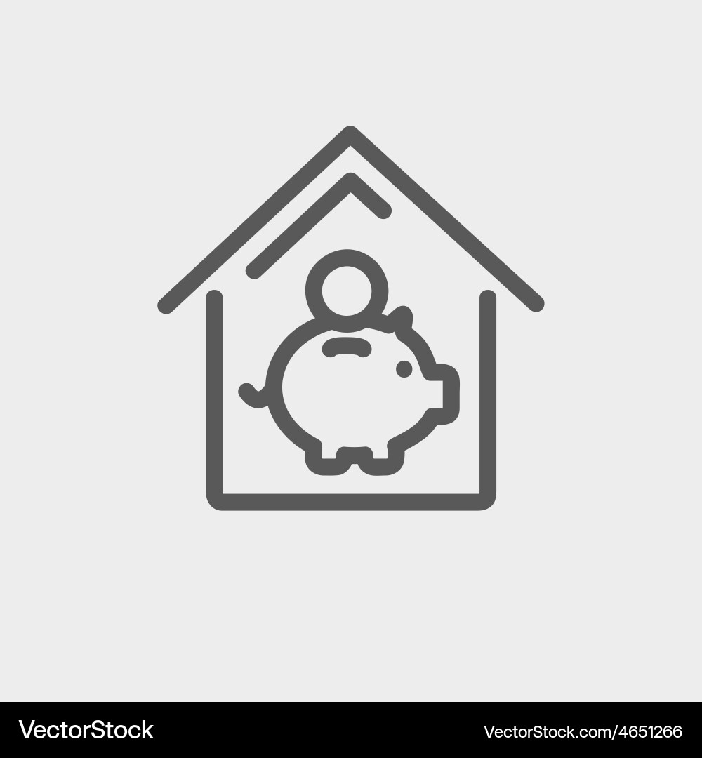 Saving thin line icon Royalty Free Vector Image