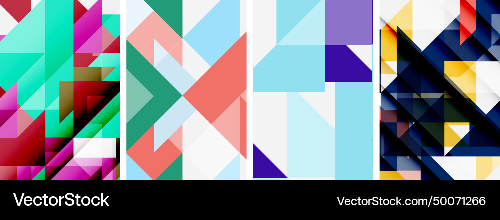 Triangle poster geometric background set Vector Image