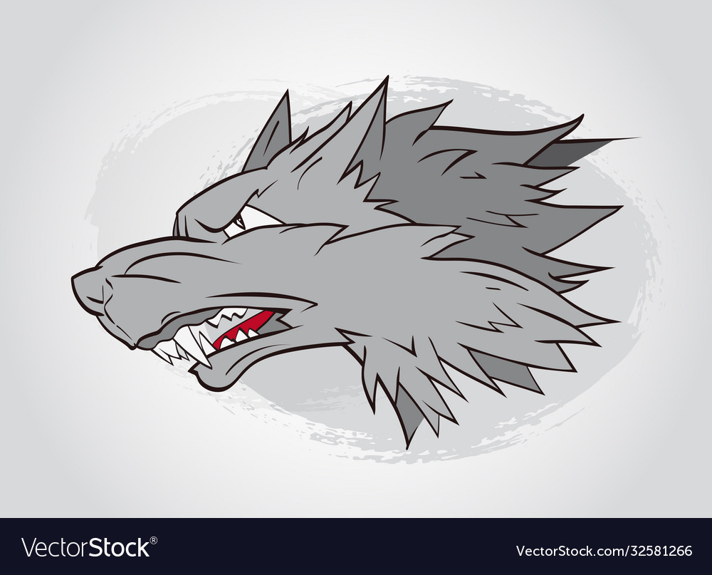 With wolfs head Royalty Free Vector Image - VectorStock