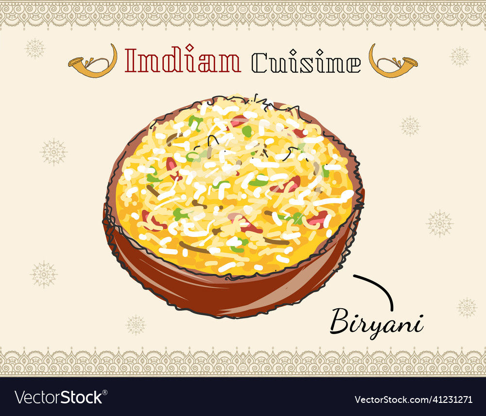 Biryani Royalty Free Vector Image - VectorStock