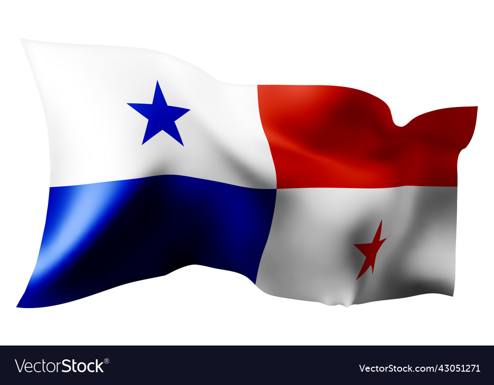 Flag of panama waving in the wind Royalty Free Vector Image