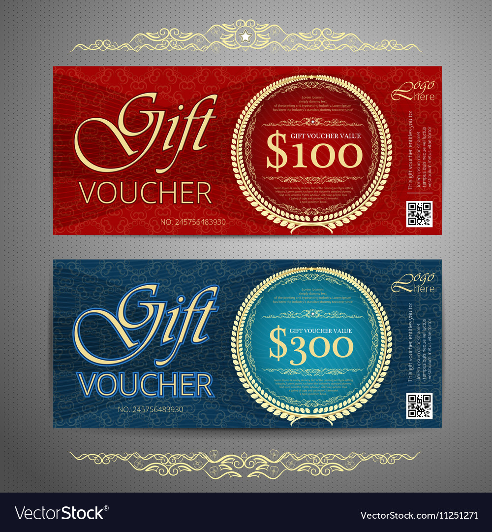 Gift voucher template with colorful patterncute Vector Image