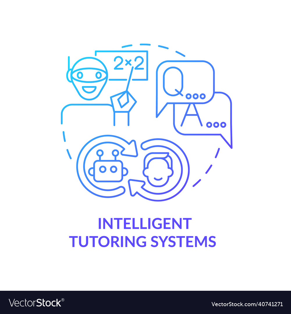 Intelligent tutoring system blue gradient concept Vector Image