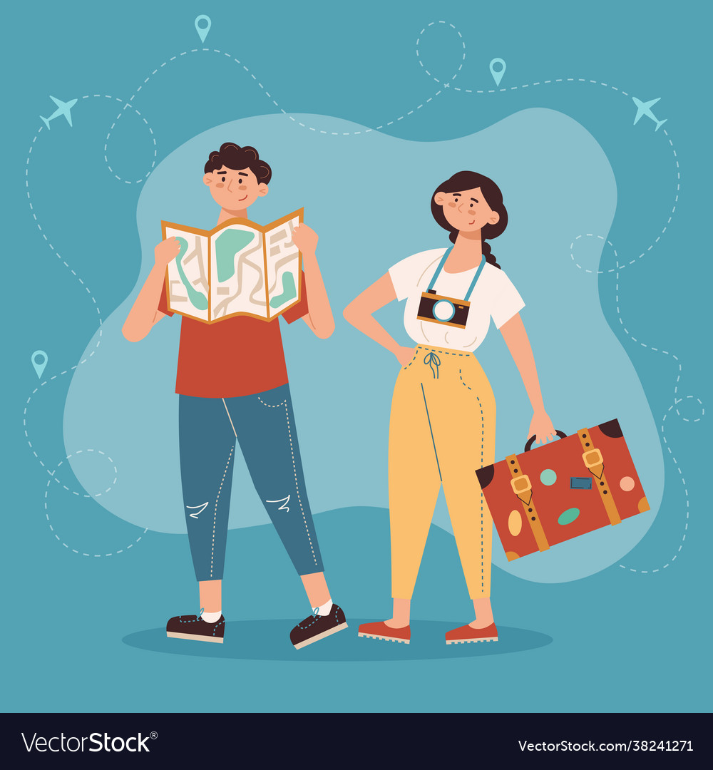 Vacation travel cartoon background Royalty Free Vector Image Vacation travel cartoon background Royalty Free Vector Image