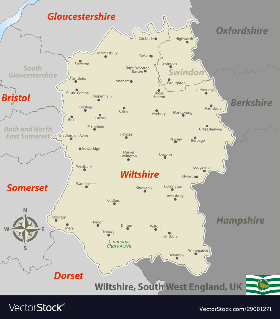 Wiltshire south west england uk Royalty Free Vector Image