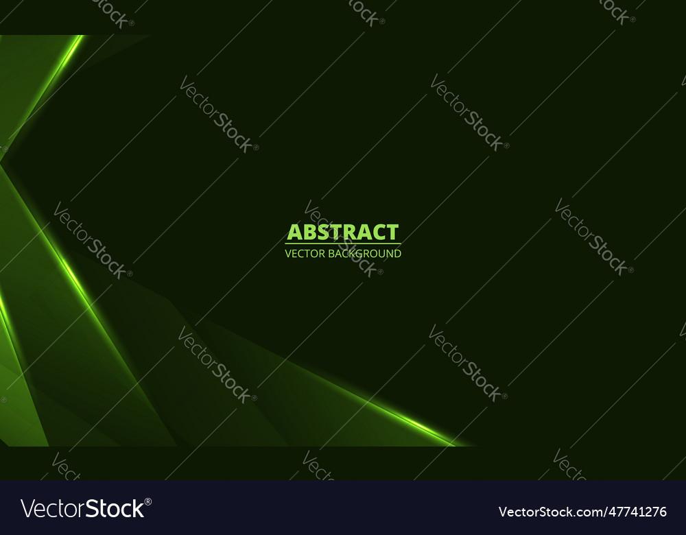 Abstract dark green background with geometric Vector Image