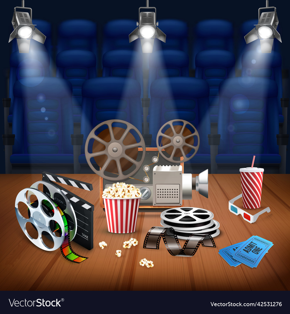 Cinema realistic background Royalty Free Vector Image