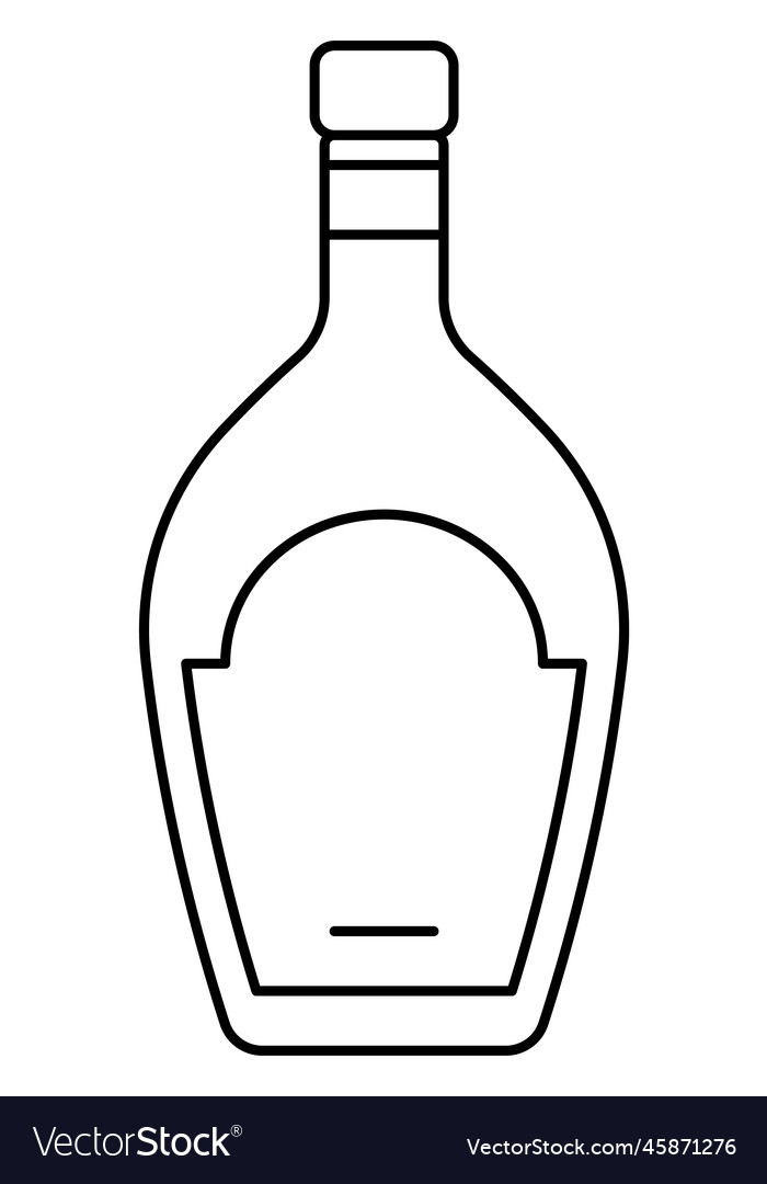 Cognac icon alcohol glass bottle linear symbol Vector Image