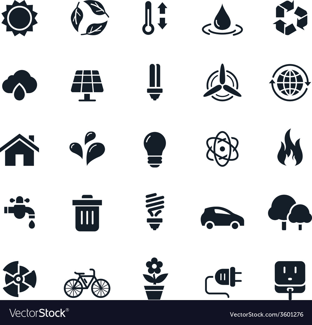 Ecology icons Royalty Free Vector Image - VectorStock