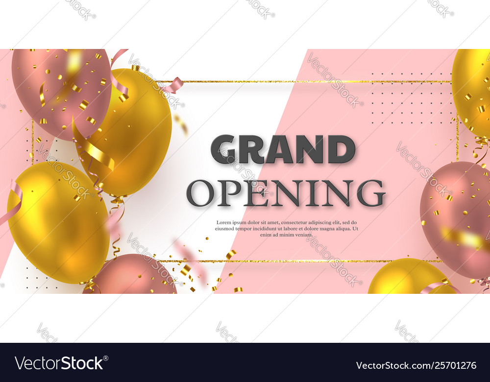 Grand Opening Ceremony Banner With Golden Confetti Royalty Free, opening  ceremony