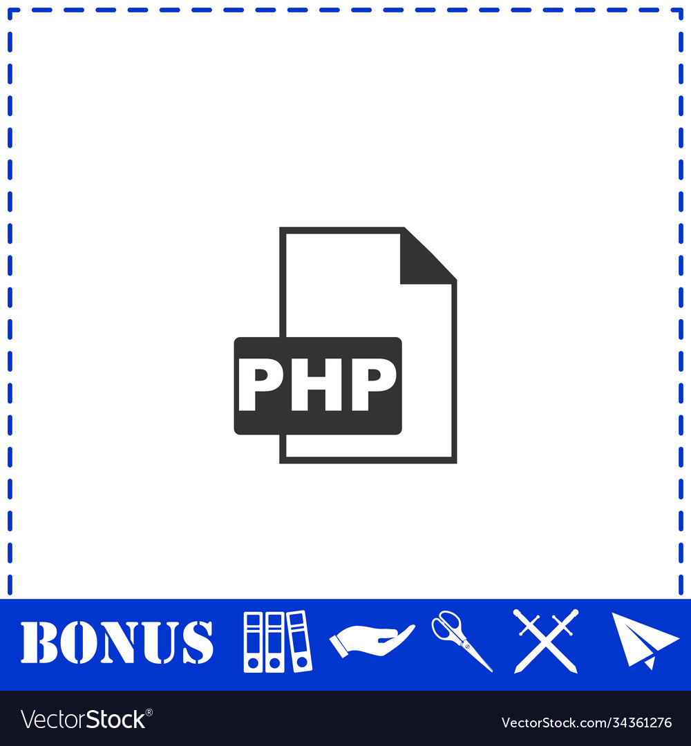 Php file icon flat Royalty Free Vector Image - VectorStock