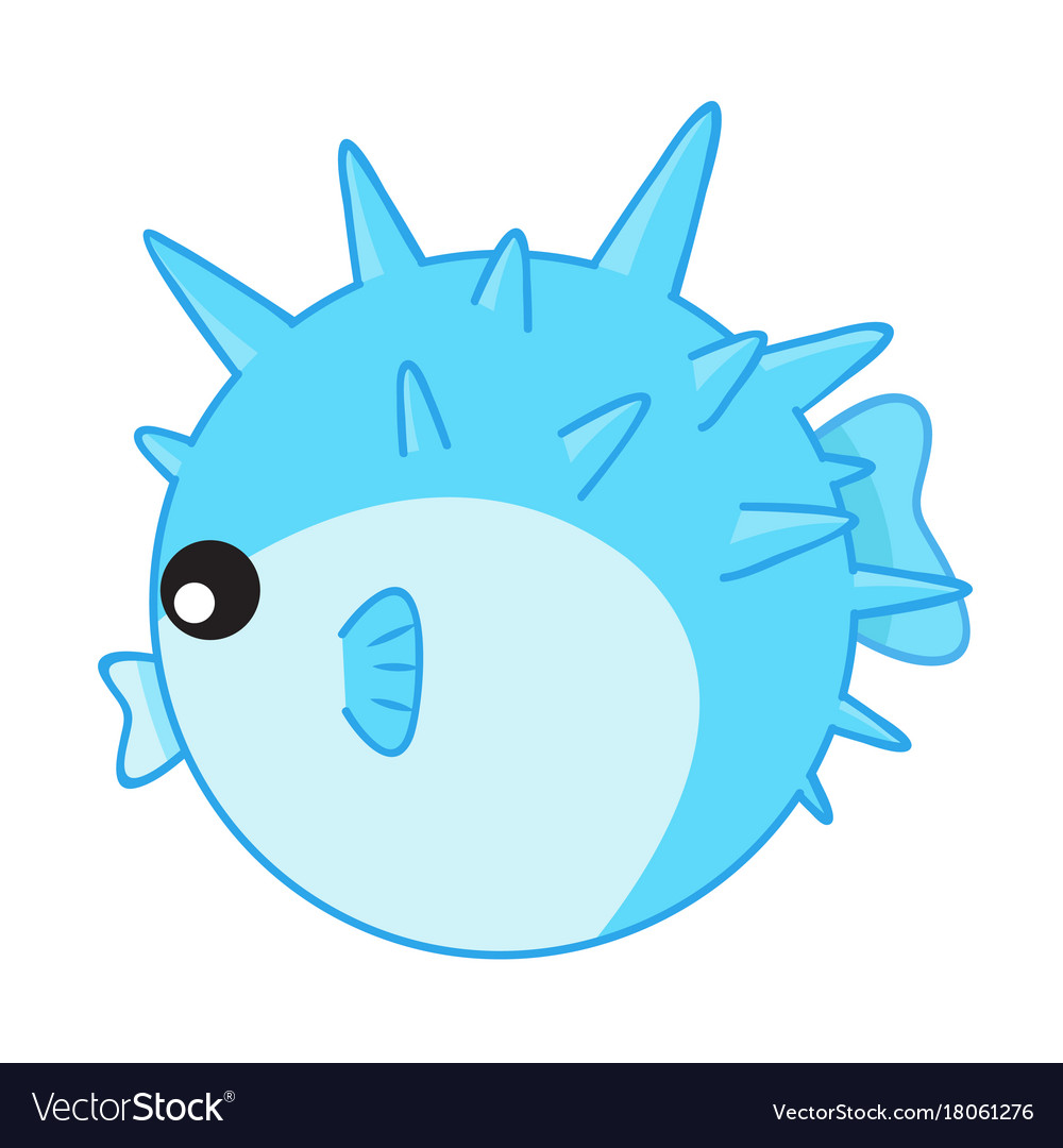 Puffer fish isolated Royalty Free Vector Image