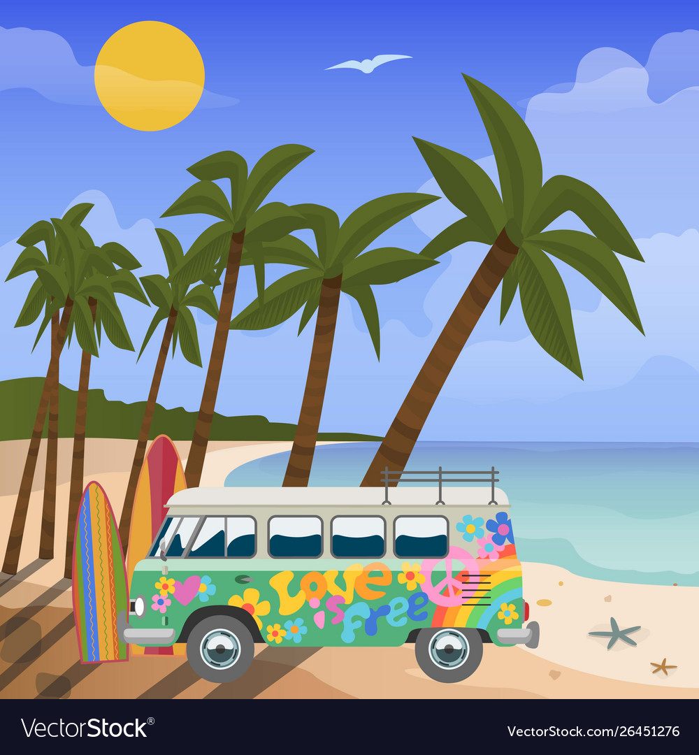 Summer travel in tropics sea Royalty Free Vector Image