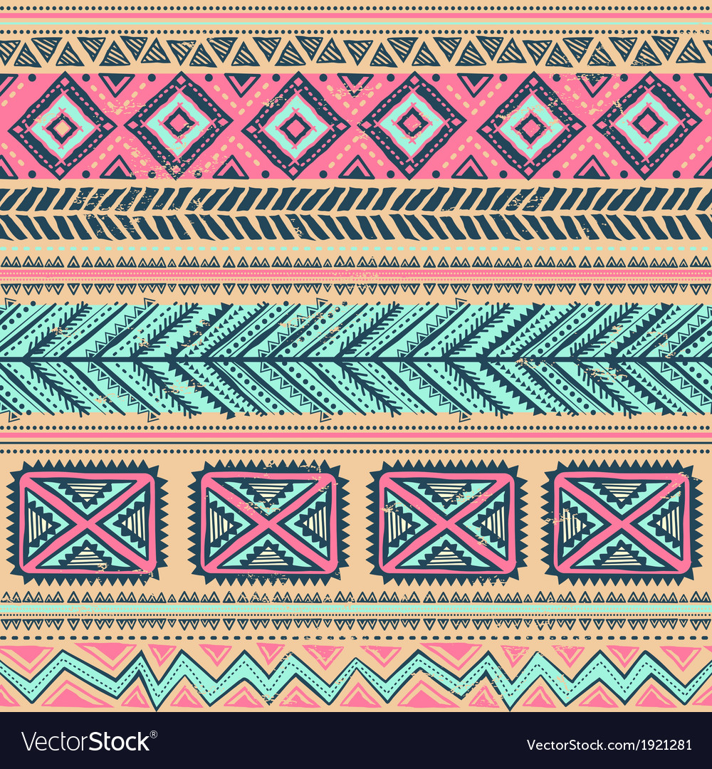 Tribal vintage ethnic seamless Royalty Free Vector Image