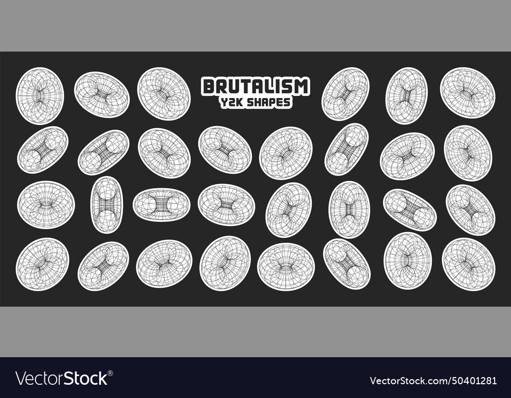 Wireframe shapes lined torus perspective mesh Vector Image