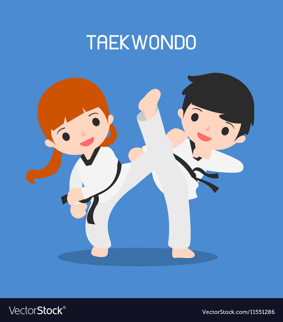 Cartoon of taekwondo Royalty Free Vector Image