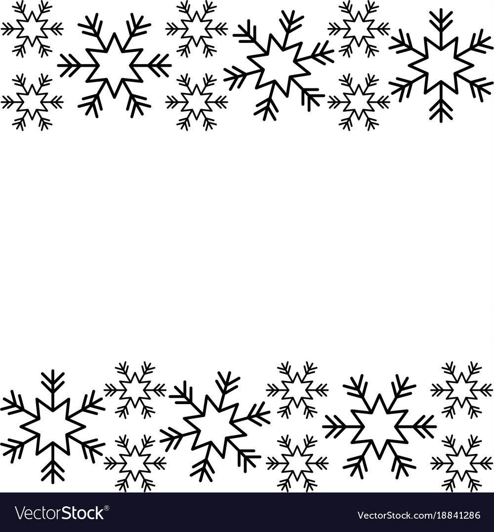 Download Christmas border snowflake winter design Vector Image