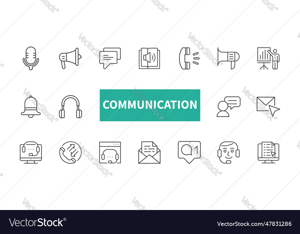 Communication line icon set can be used Royalty Free Vector