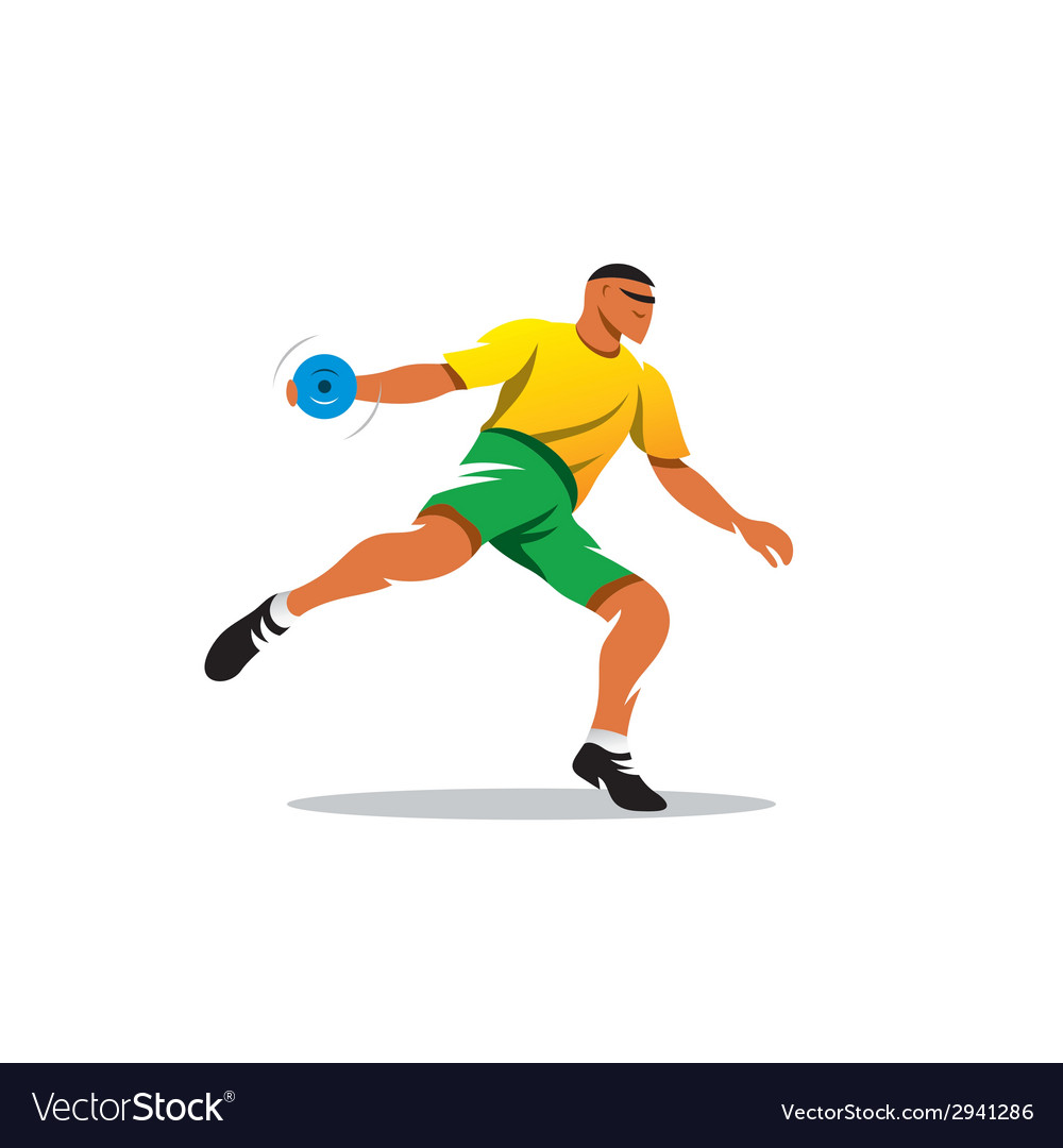 Discus throwing sign Royalty Free Vector Image