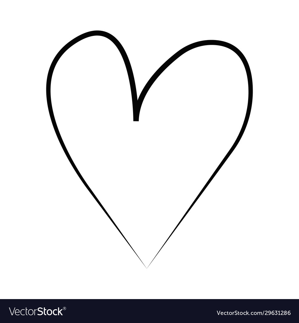 Outline hand drawn heart icon collection Vector Image