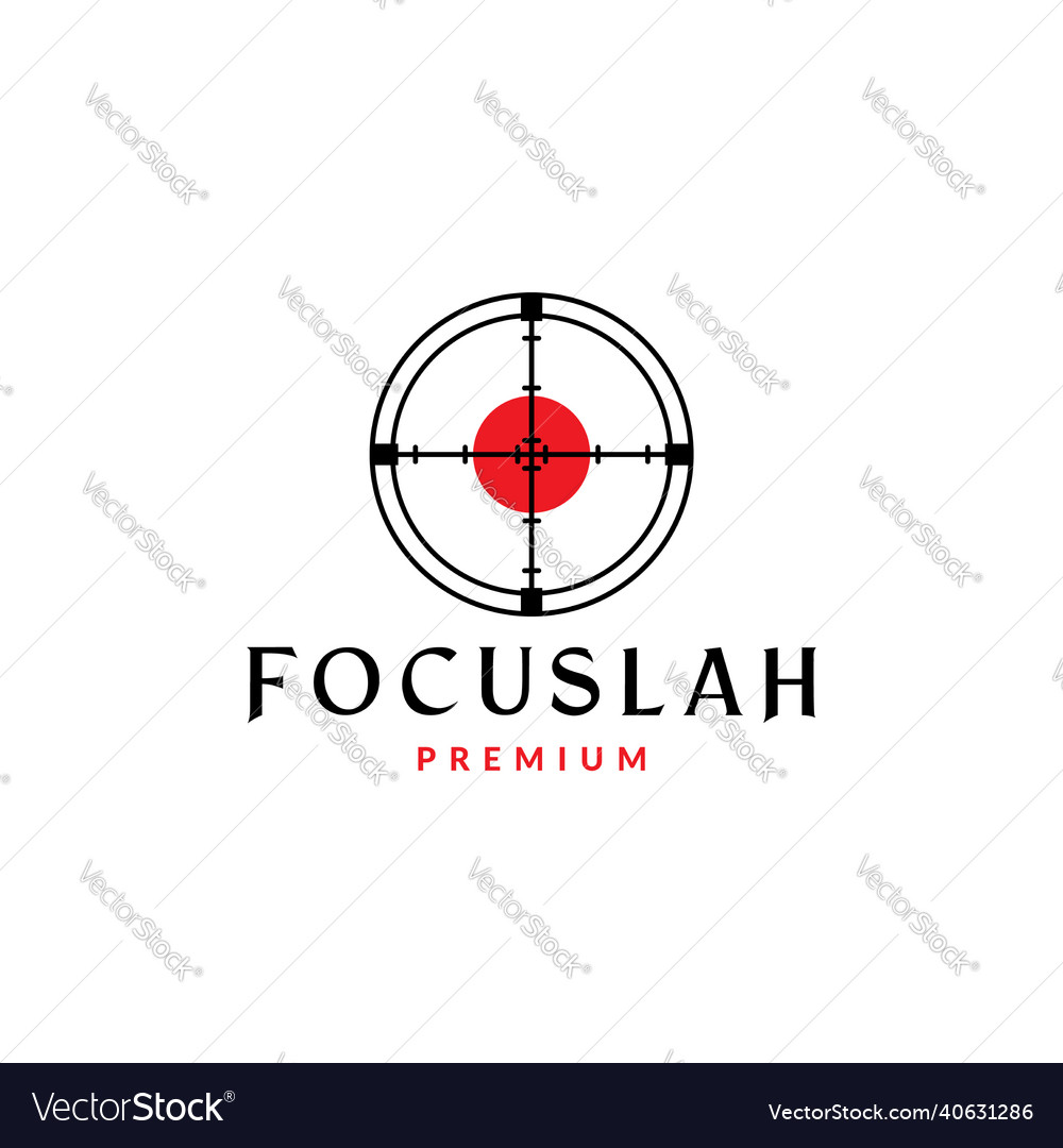 Shutter focus target red line logo symbol icon Vector Image