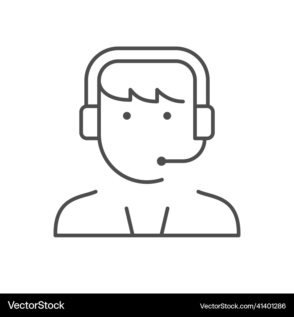 Support service line outline icon Royalty Free Vector Image