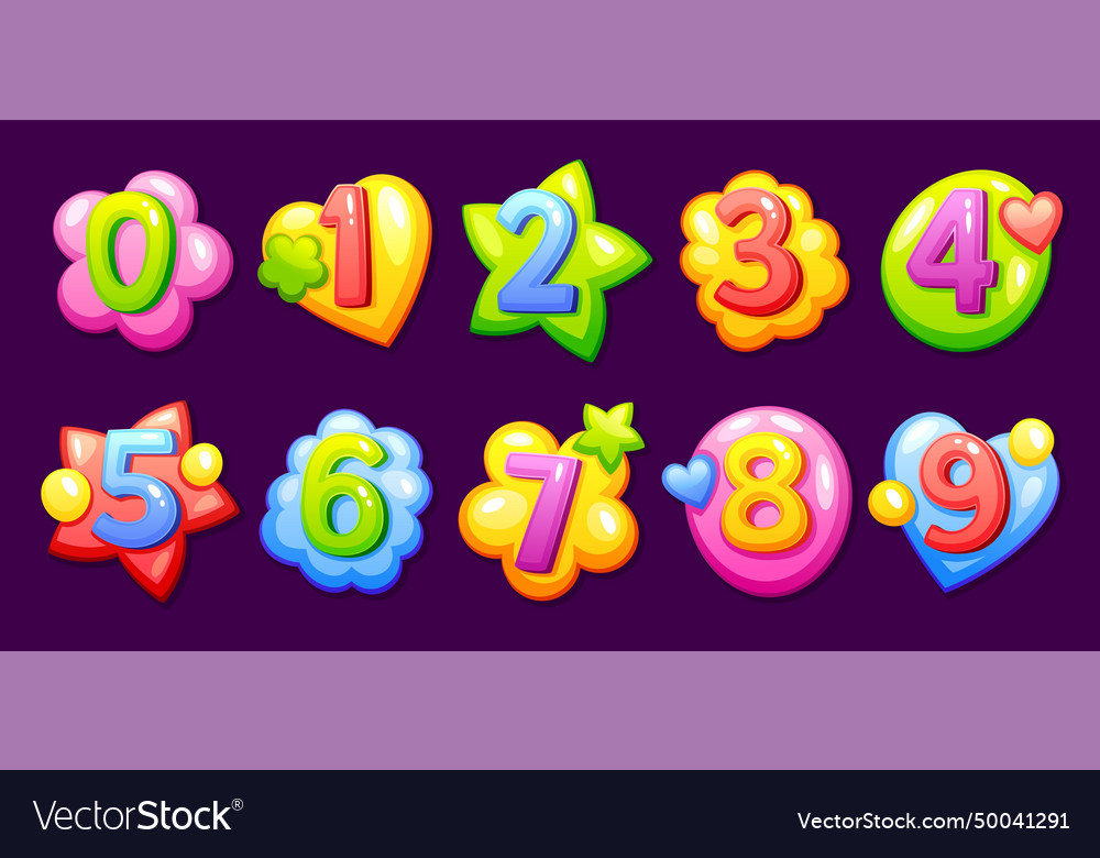 Childish cartoon numbers kid fun number font Vector Image