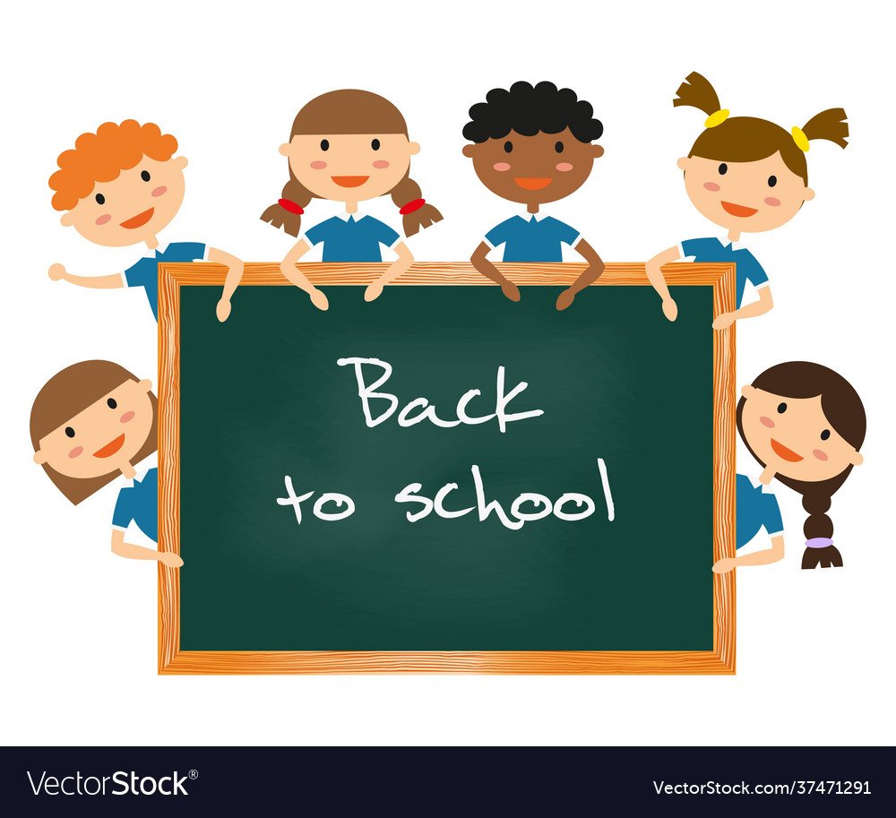 Children in school uniform Royalty Free Vector Image