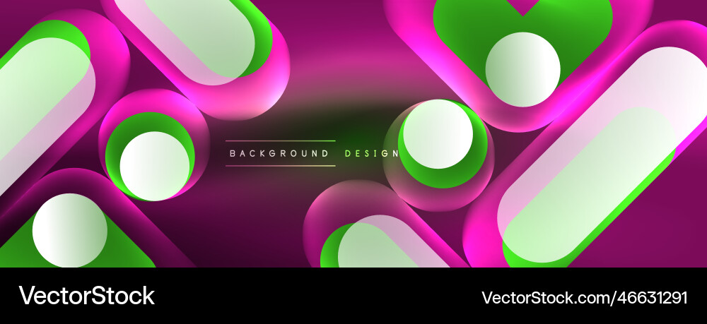 Neon circle abstract background template Vector Image