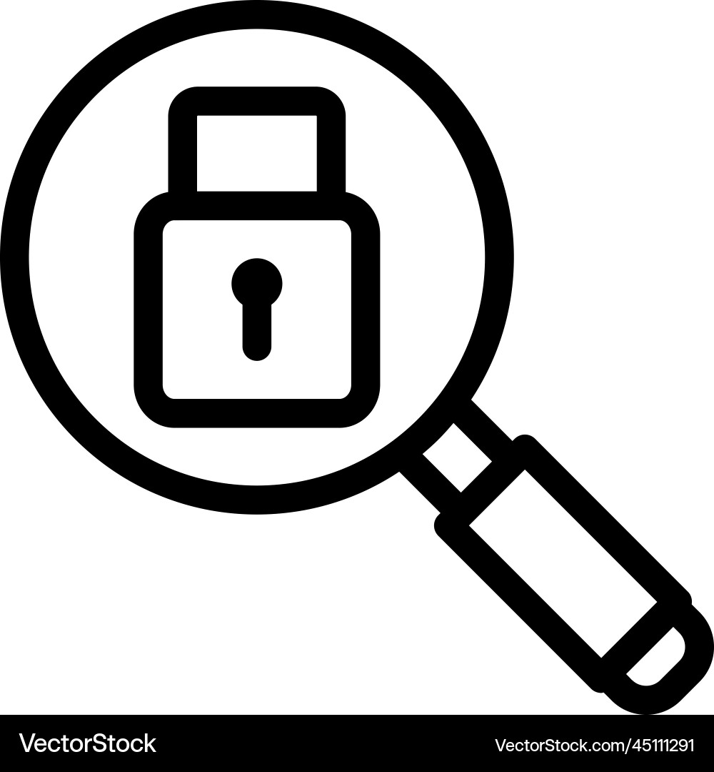 Search security icon Royalty Free Vector Image