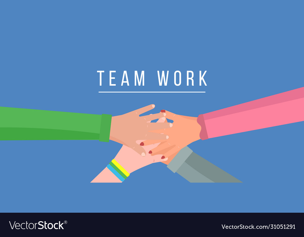 Teamwork hands people Royalty Free Vector Image